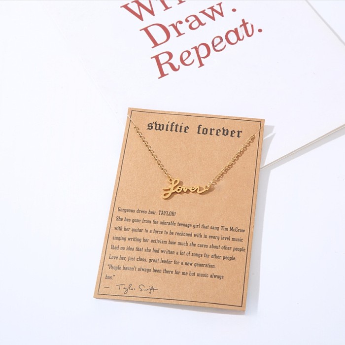 Hip-Hop Letter Stainless Steel Gold Plated Pendant Necklace In Bulk