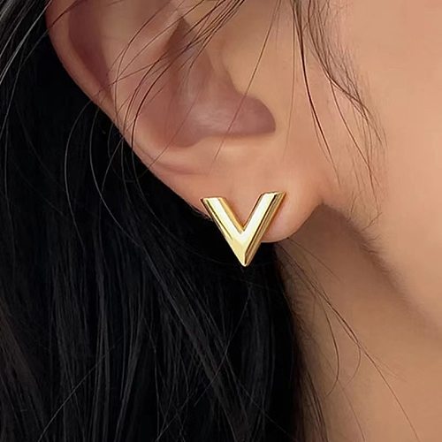 1 Pair Simple Style Letter Plating Stainless Steel Ear Studs