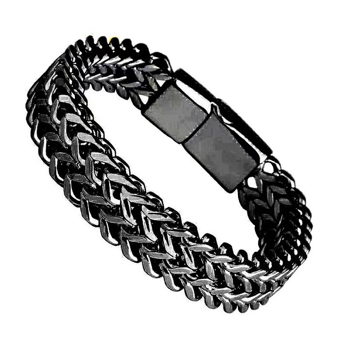 Hip-Hop Geometric Solid Color Stainless Steel Plating Bracelets 1 Piece