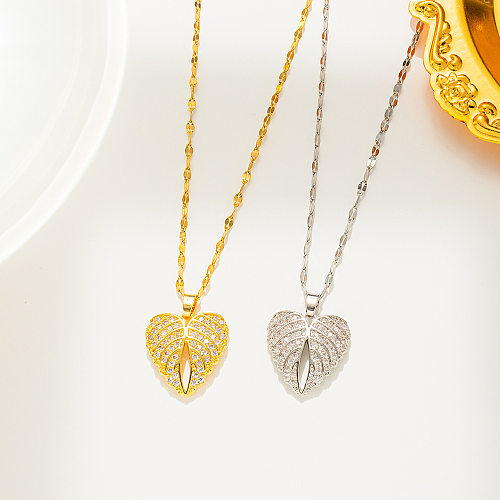MAMA – collier avec pendentif en forme d'ailes en forme de cœur, Style Simple, incrustation en acier inoxydable, pendentif en Zircon