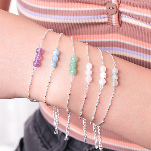 Simple Style Classic Style Geometric Stainless Steel Natural Stone Bracelets