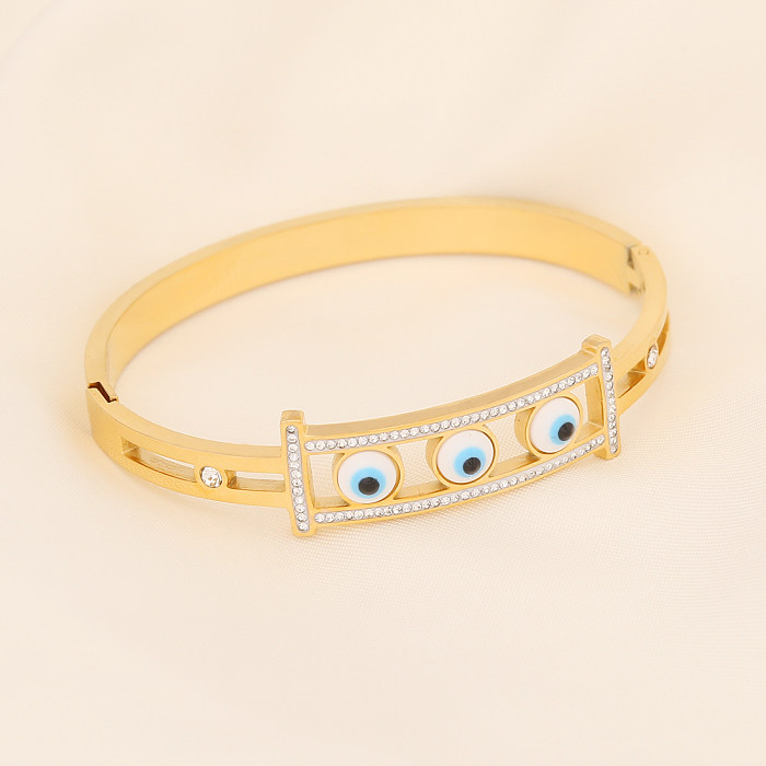 Simple Style Eye Stainless Steel Plating Bangle