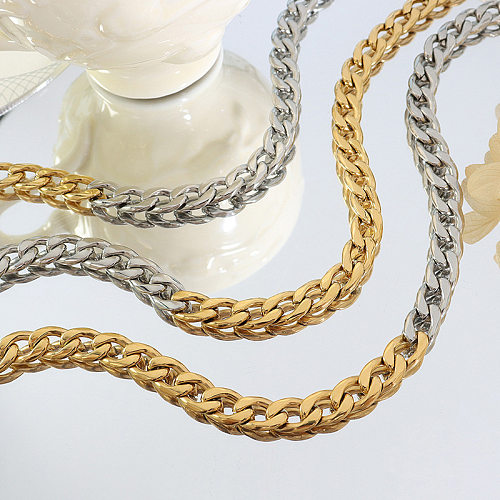 Collier de couture de chaîne épaisse en acier de mode pour hommes et femmes en acier titane