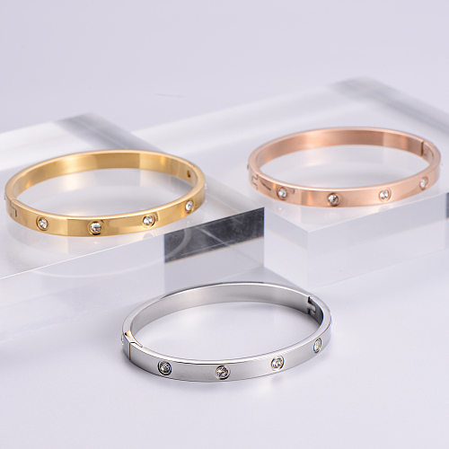 Bracelet en acier inoxydable, ouverture dorée, ne se décolore pas, bijoux simples à la mode, tendance