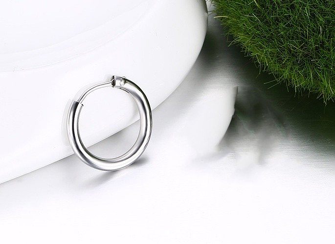 1 Piece Simple Style Circle Stainless Steel  Polishing Plating Earrings