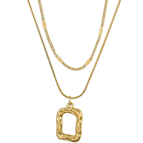 Fashion Geometric Stainless Steel Layered Necklaces