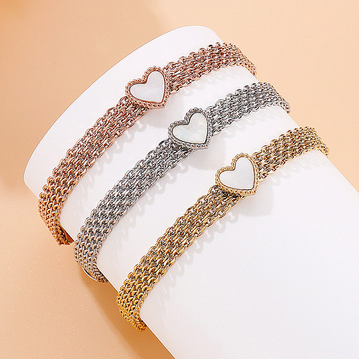 Fashion Trend Heart Titanium Steel Multi-layer Bracelet Wholesale jewelry