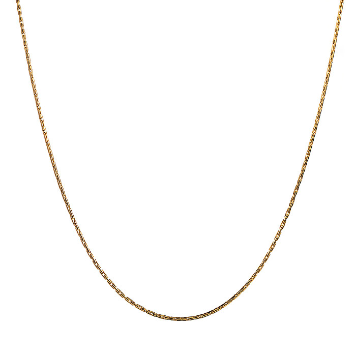 Casual Simple Style Solid Color Stainless Steel  18K Gold Plated Necklace