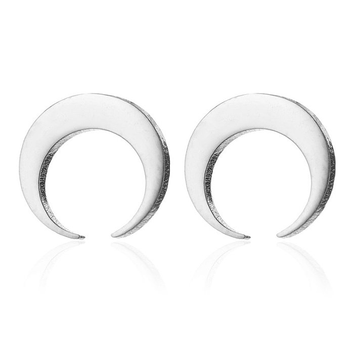 1 Pair Fashion Star Moon Stainless Steel  Plating Ear Studs