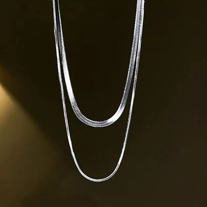 Fashion U Shape Stainless Steel Plating Layered Necklaces 1 Piece
