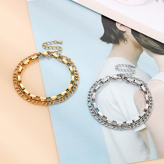 Stainless Steel Chain Simple Double Layer Bracelet Wholesale Jewelry jewelry