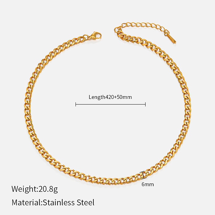 Collar chapado en oro de acero inoxidable geométrico de estilo simple