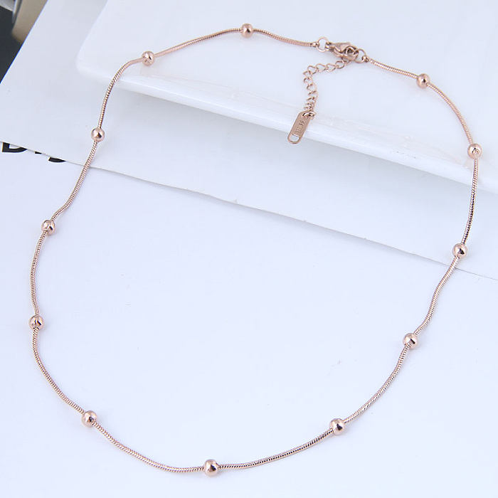 Korean Fashion Beaded Stainless Steel Necklace