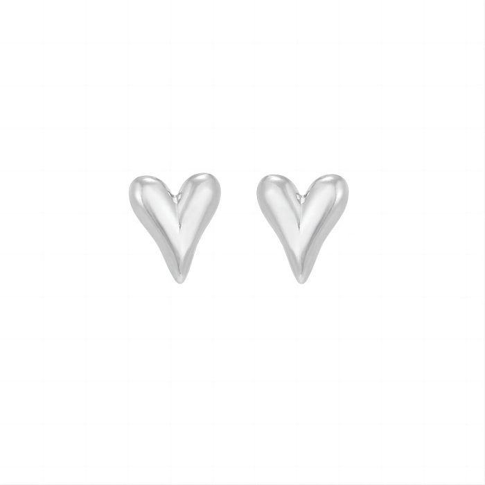 1 Paar elegante, romantische Herzform-Ohrstecker im IG-Stil mit polierter Beschichtung aus 18 Karat vergoldetem Edelstahl
