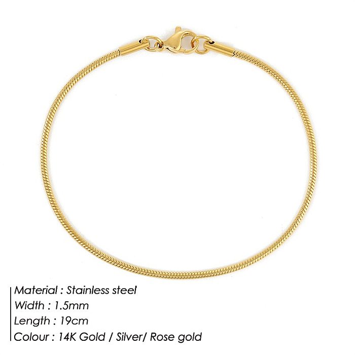 Einfaches Mode-Schlange-Knochen-Armband-vergoldetes Armband-Edelstahl-Armband