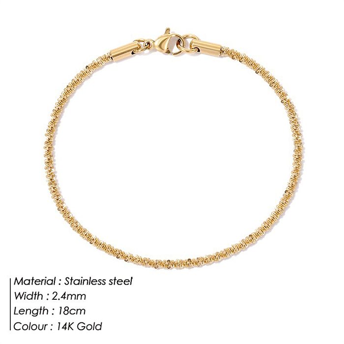 Simple Style Geometric Stainless Steel Bracelets Metal Stainless Steel Bracelets