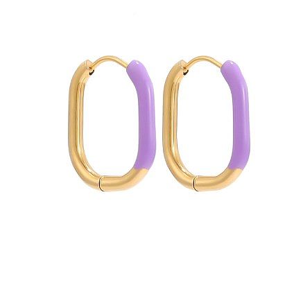 1 Pair Simple Style U Shape Stainless Steel  Enamel Earrings