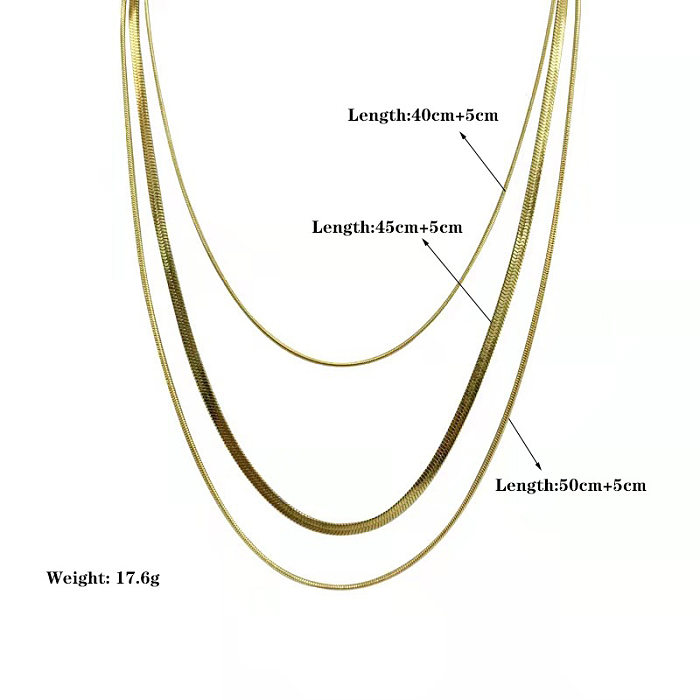 Elegante Streetwear-Halsketten mit einfarbiger Edelstahlbeschichtung