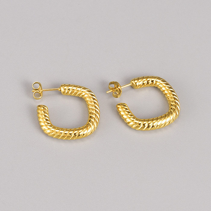 1 Pair Simple Style Solid Color Plating Stainless Steel Gold Plated Ear Studs