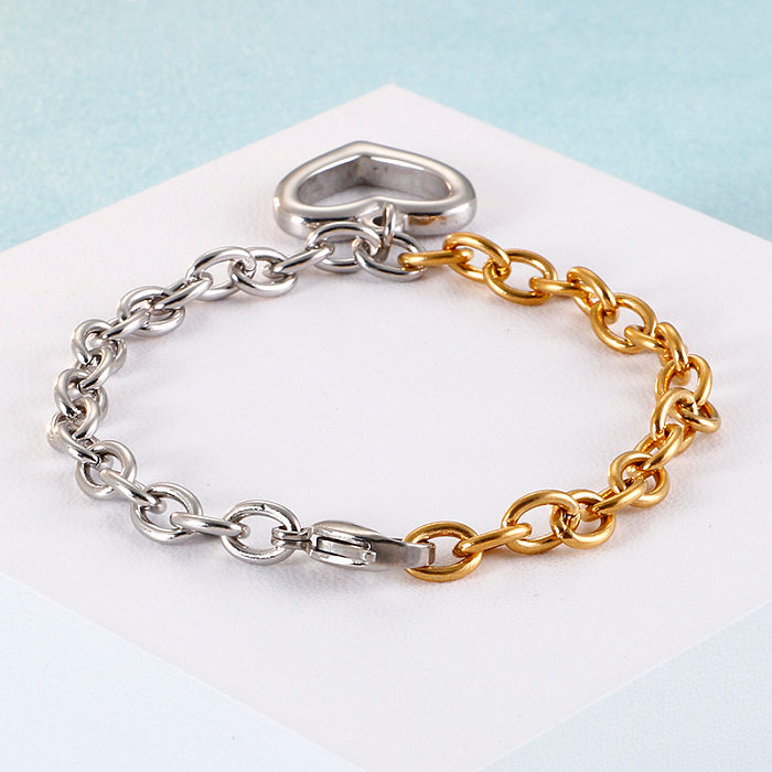 Stainless Steel Hollow Heart Shape Korean Style Bracelet Jewelry Wholesale jewelry