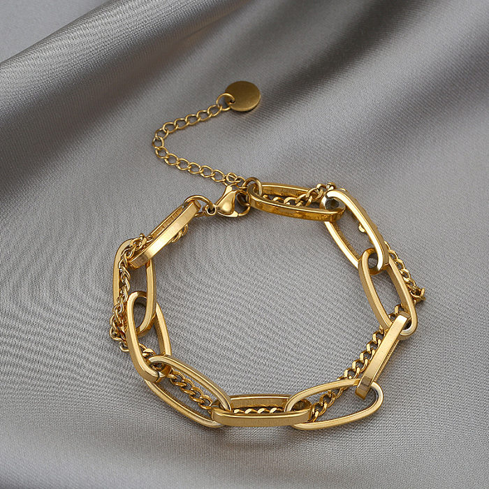 Bracelets de placage en acier au titane de couleur unie géométrique de style simple 1 pièce