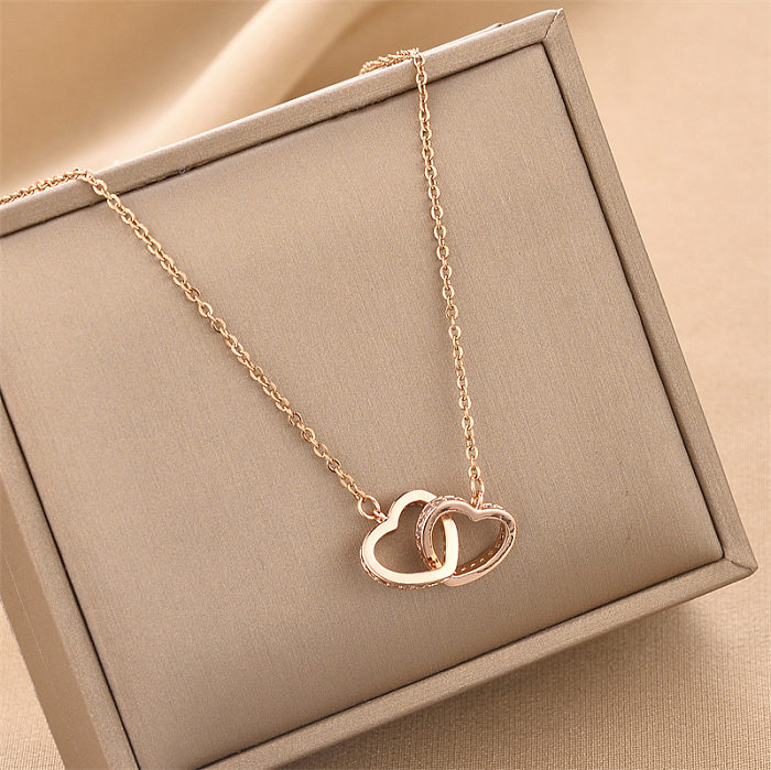 Wholesale Fashion Heart Shape Stainless Steel Copper Pendant Necklace
