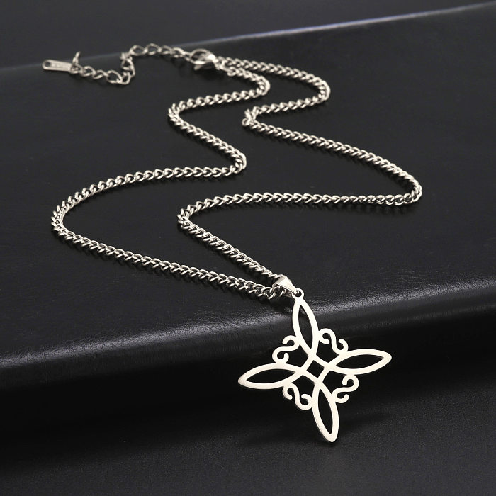 Simple Style Irregular Knot Stainless Steel  Stainless Steel Plating Pendant Necklace