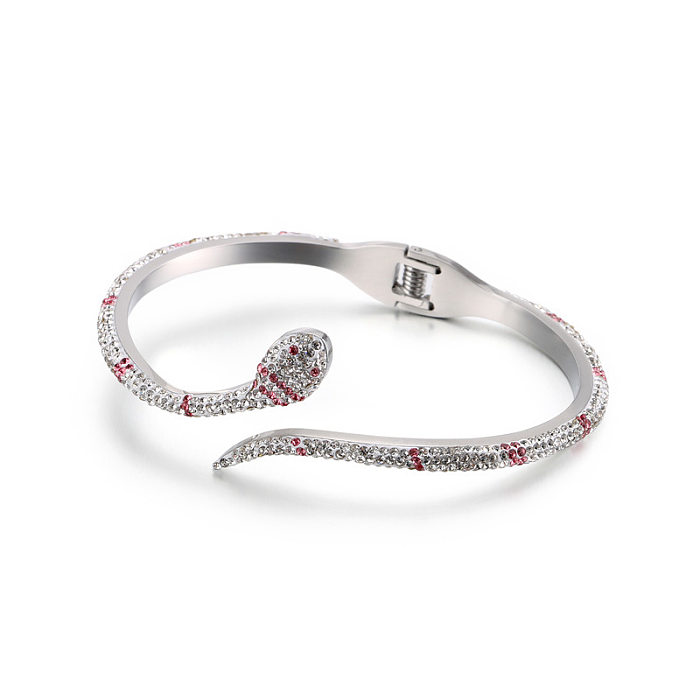 New Retro Snake-shaped Stainless Steel Diamond Bracelet Wholesale jewelry