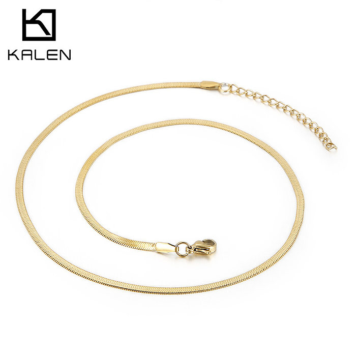 Collier créatif en forme d'os de serpent géométrique, chaîne en acier inoxydable, bijoux, vente en gros