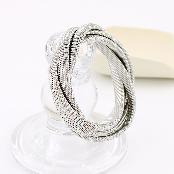 Bracelet rond de placage en acier inoxydable de couleur unie de style classique
