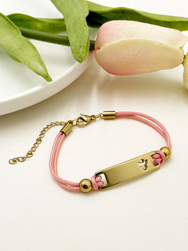 Simple Style Color Block Stainless Steel Rope Plating Gold Plated Bracelets