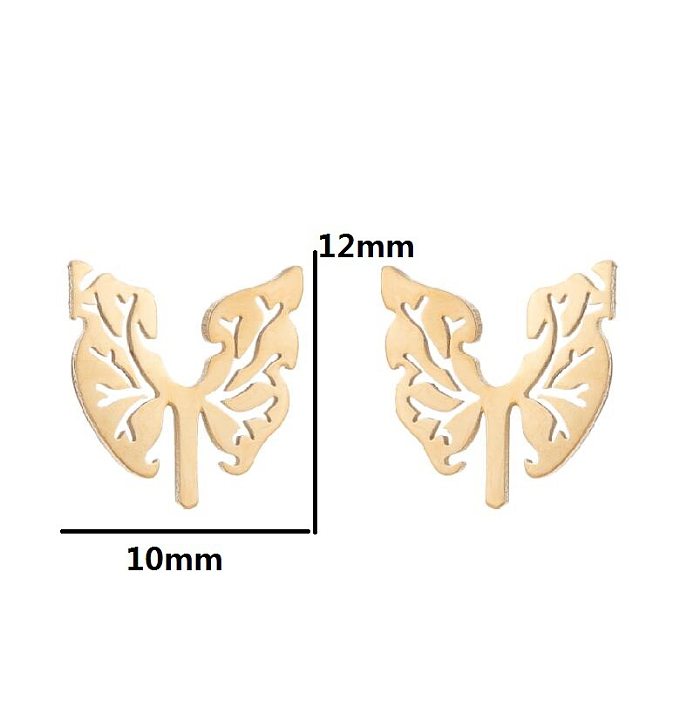 1 Pair Fashion Skull Stainless Steel  Plating Ear Studs