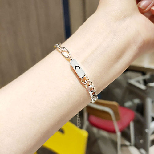 Stainless Steel Sun Moon Letter Simple Couple Bracelet A Pair Jewelry Wholesale jewelry