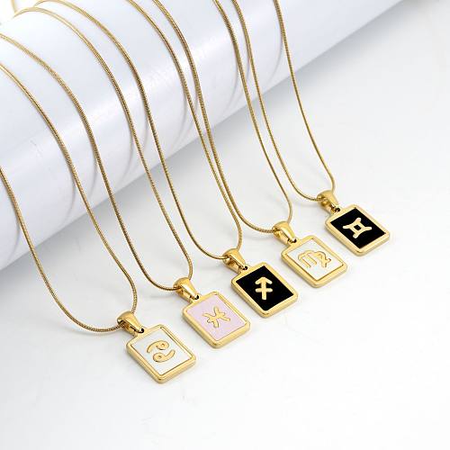 Fashion Constellation Stainless Steel  Pendant Necklace Gold Plated Shell Stainless Steel  Necklaces