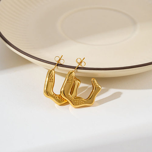 1 Pair Basic Korean Style Geometric Plating Stainless Steel  Gold Plated Earrings