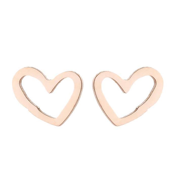 1 Paar einfache Herzform-Ohrringe mit Edelstahlbeschichtung