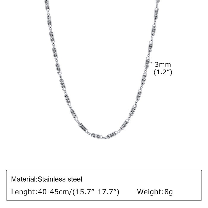 Simple Style Solid Color Stainless Steel  Plating Necklace