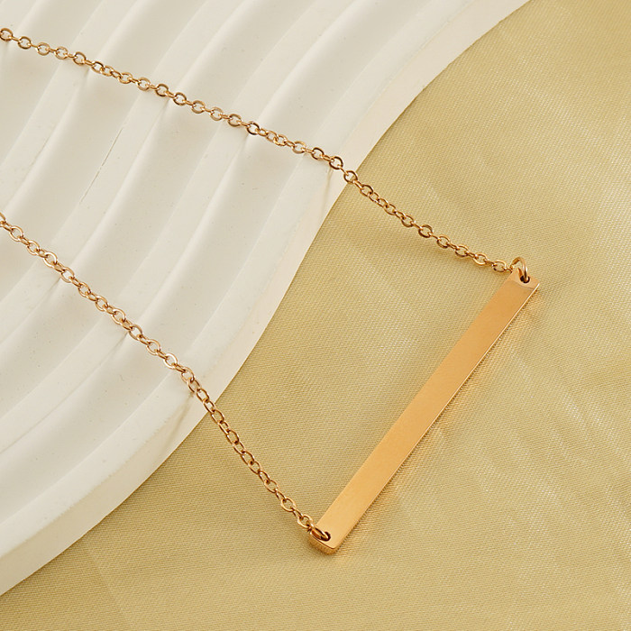 Collar chapado en oro de 18 quilates con revestimiento en capas de acero inoxidable de color sólido de estilo simple informal