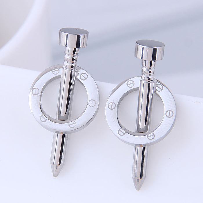 Wholesale Jewelry Circle Rivet Stainless Steel Stud Earrings jewelry