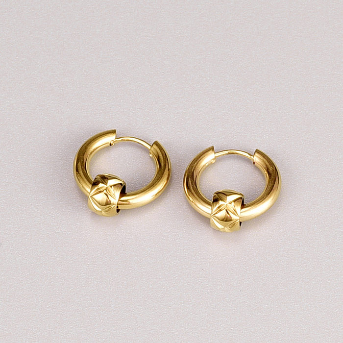 1 Pair IG Style Simple Style Geometric Plating Stainless Steel 18K Gold Plated Earrings