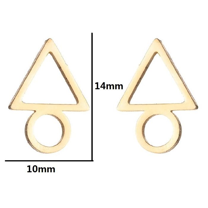 Women'S Simple Style Geometric Heart Stainless Steel  No Inlaid Ear Studs Stainless Steel  Earrings
