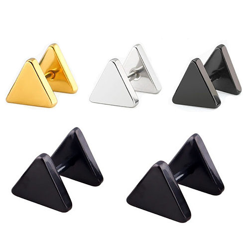 1 pieza Estilo simple Estilo clásico Pendientes triangulares de acero inoxidable con revestimiento