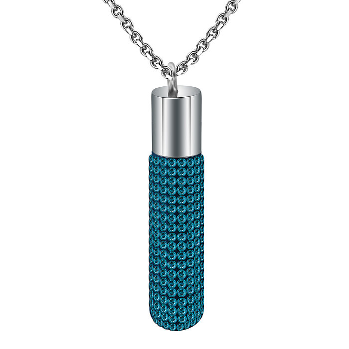 Einfache Halskette mit geometrischem Edelstahlüberzug und Inlay aus künstlichen Edelsteinen