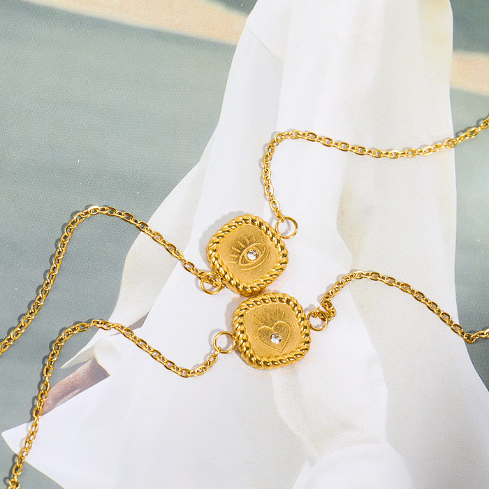 Estilo barroco estilo clássico estrela lua banhado em aço inoxidável pulseiras banhadas a ouro 18K