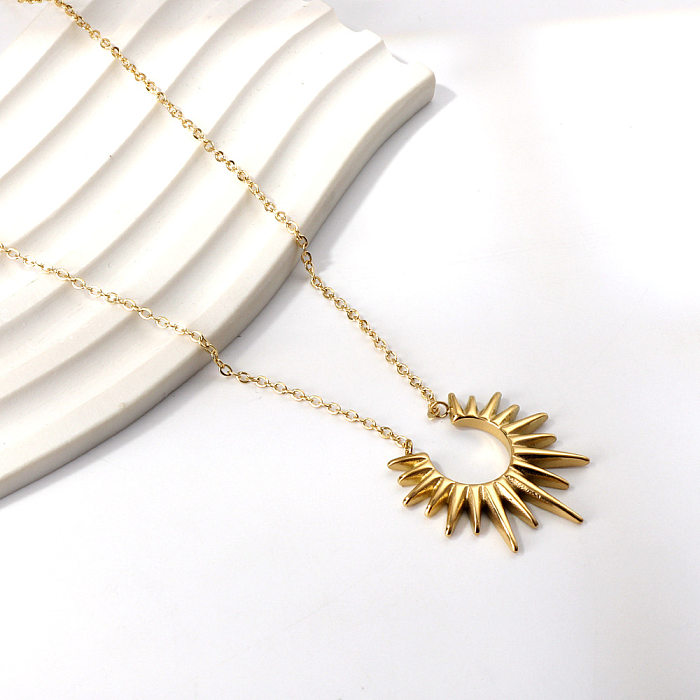 Simple Style Geometric Stainless Steel  Stainless Steel Gold Plated Pendant Necklace In Bulk