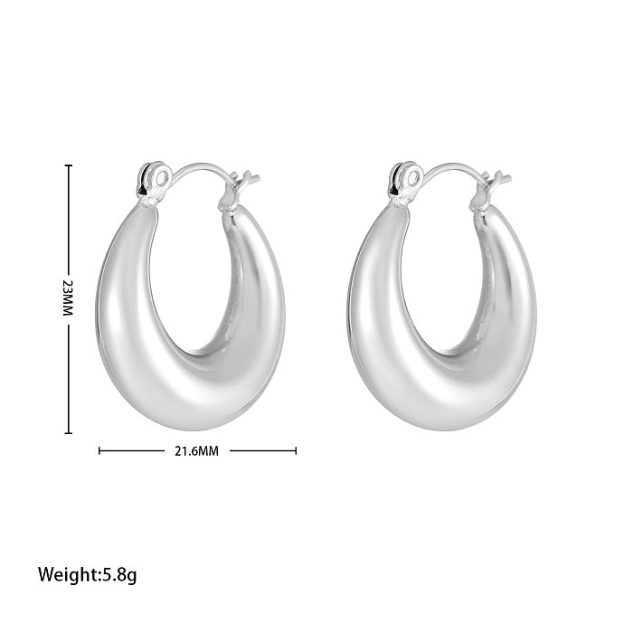 1 Pair Elegant Retro U Shape Stainless Steel  Plating Earrings