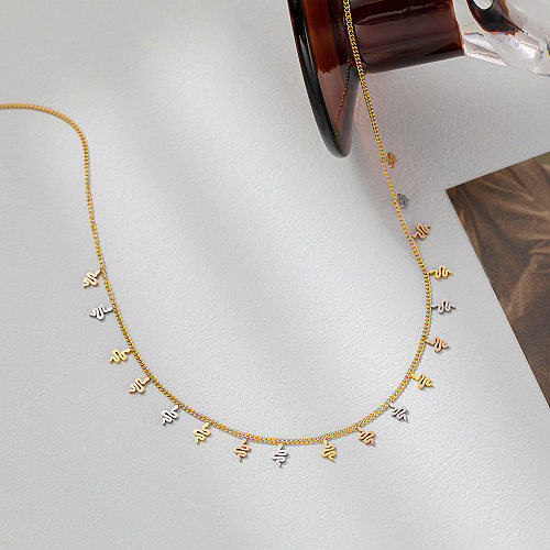 Simple Style Snake Stainless Steel Plating Necklace