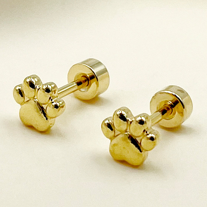 1 par de pendientes geométricos de acero inoxidable con incrustaciones de diamantes de imitación chapados en oro de estilo Simple