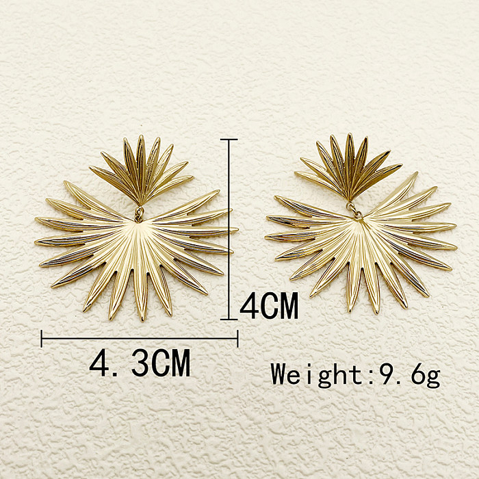 1 Pair Simple Style Artistic Commute Leaf Flower Polishing Plating Stainless Steel  Gold Plated Ear Studs