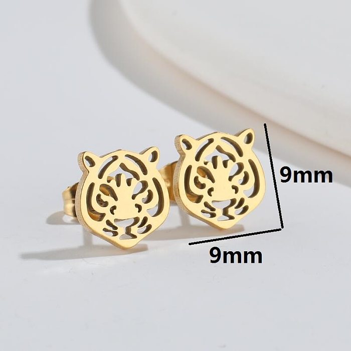 Fashion Tiger Stainless Steel Plating Earrings 1 Pair